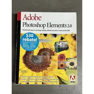 New Retail Big Box w/Manuals Adobe Photoshop Elements 2.0